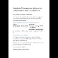 Aktuelles : vom 07.04.2026 - 10.04.2026